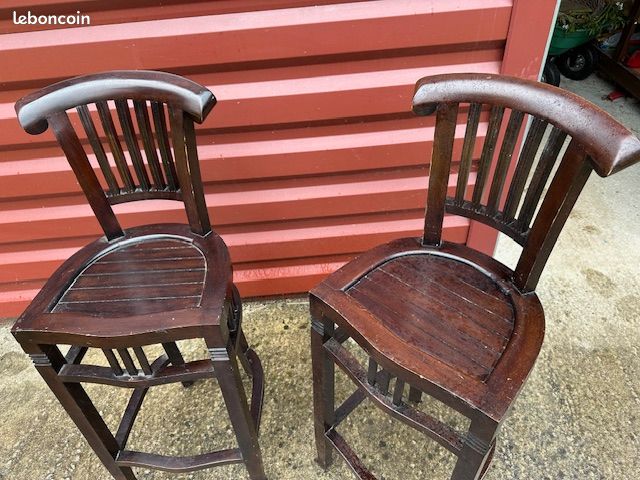 2 chaises de bar en bois noir (image 2)