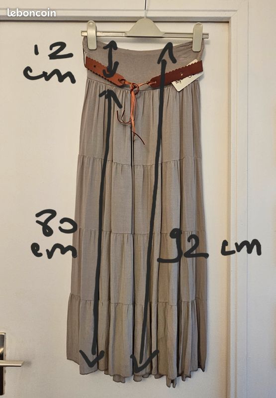 Jupe verte grisée - Taille Unique (image 5)
