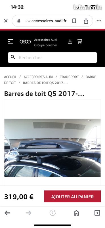 Barres de toit Q5 2017- - Accessoires Audi