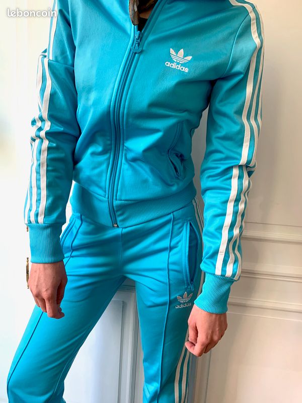 Survêtement adidas bleu ensemble jogging pantalon et veste Vêtements