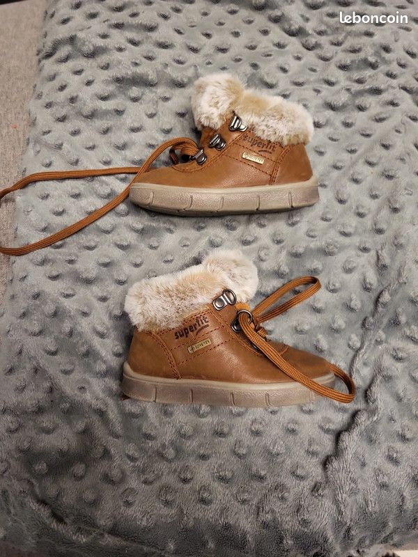 Bottines Chaussures 21 GarÃ§on Bottines Festonnées En Cuir Bébé