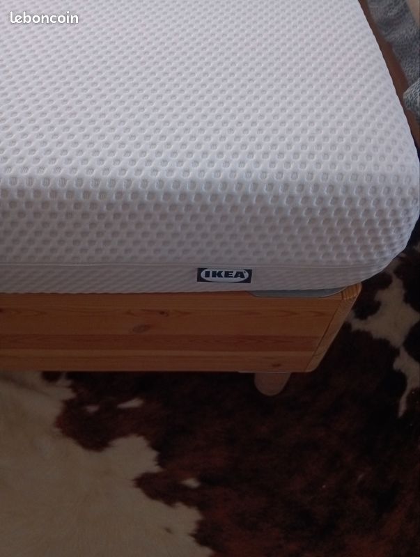 1 lit Ikéa 90x190 avec sommier et matelas (image 2)