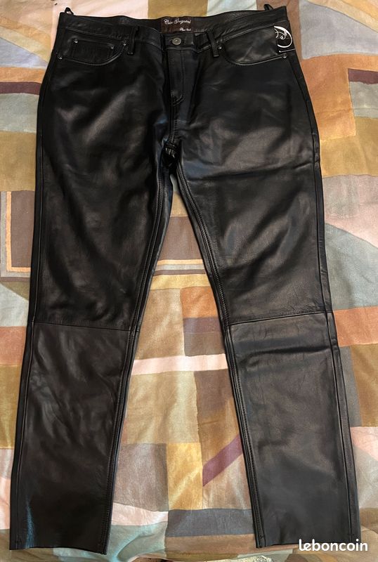 Pantalon jeans cuir neuf (image 1)