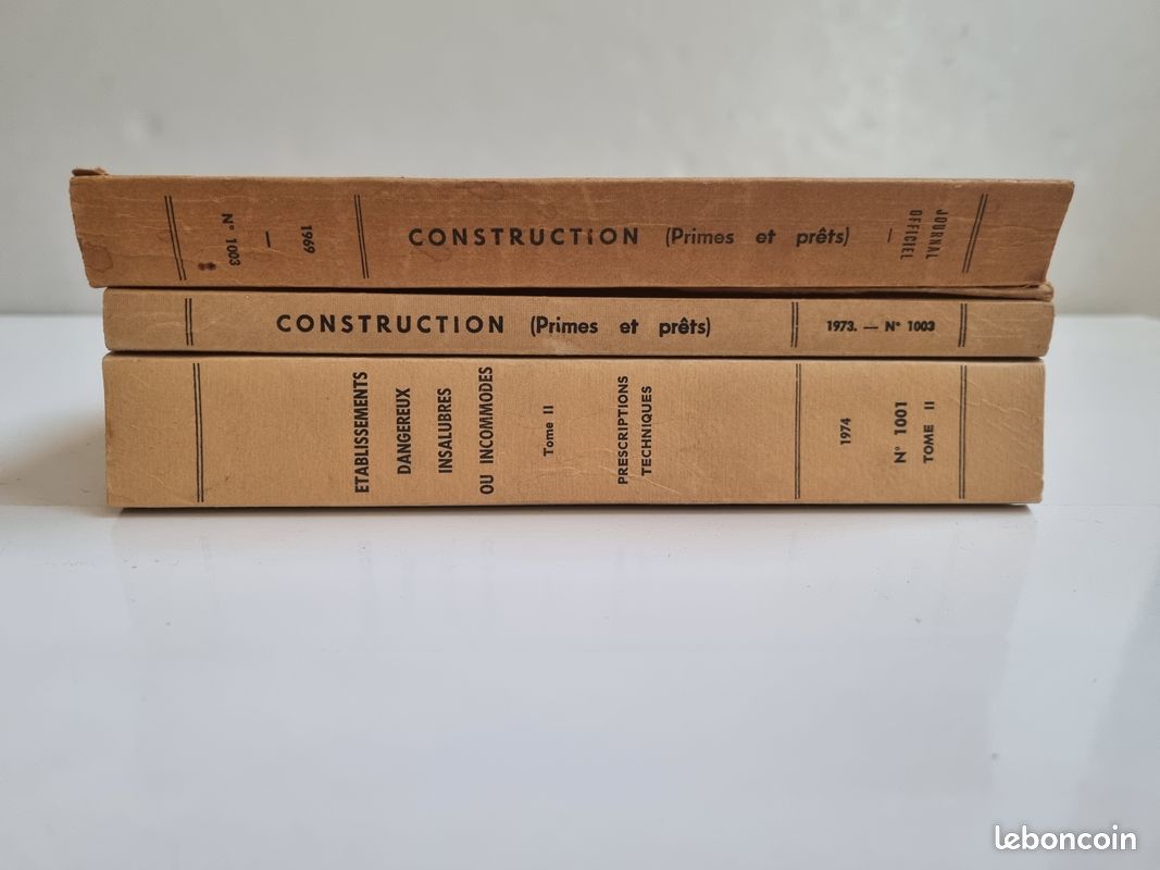 Lot Journal Officiel ancien – Construction & établissements dangereux (1969–1974) (image 1)