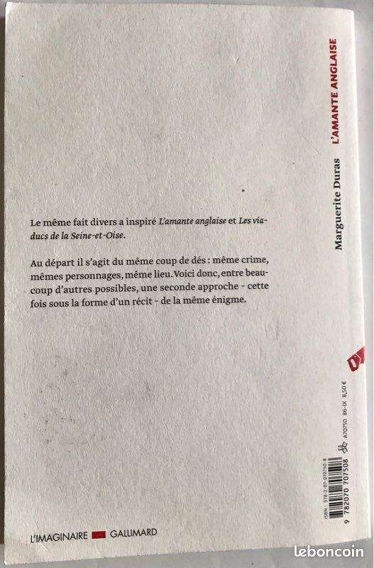 L’amante anglaise - Marguerite Duras - L’Imaginaire Gallimard (image 2)