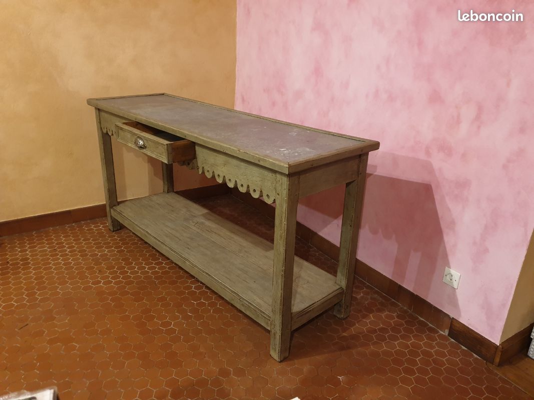 Console festonné bois zinc (image 2)