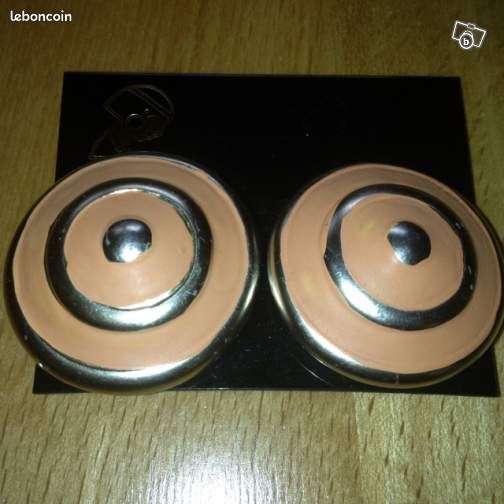 Boucles d'oreilles orangées à clip (image 1)