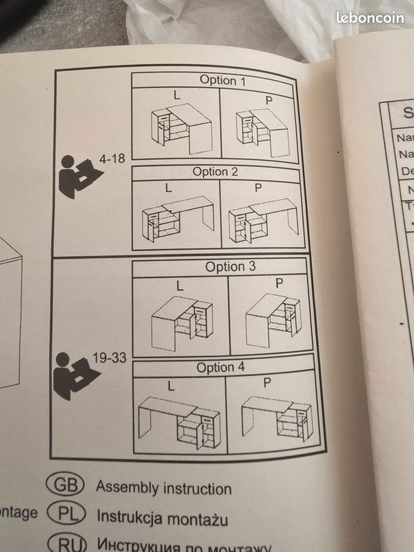 Bureau modulable (angle / face au mur) - ISOTTA (image 6)