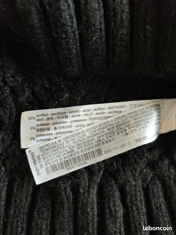 Pull femme noir épais Zara S (image 6)