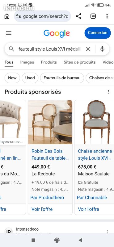 Fauteuil médaillon beige style Louis XVI très bon état - Décoration (image 15)
