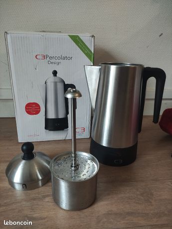 Bialetti Cafetière Percolateur Eco 4-12 Tasses - Design Argent, Maintien Au Chaud 1.5h