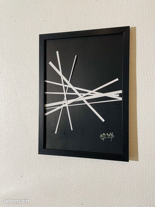 Tableau art abstrait géométrie cosmique A4 (image 2)