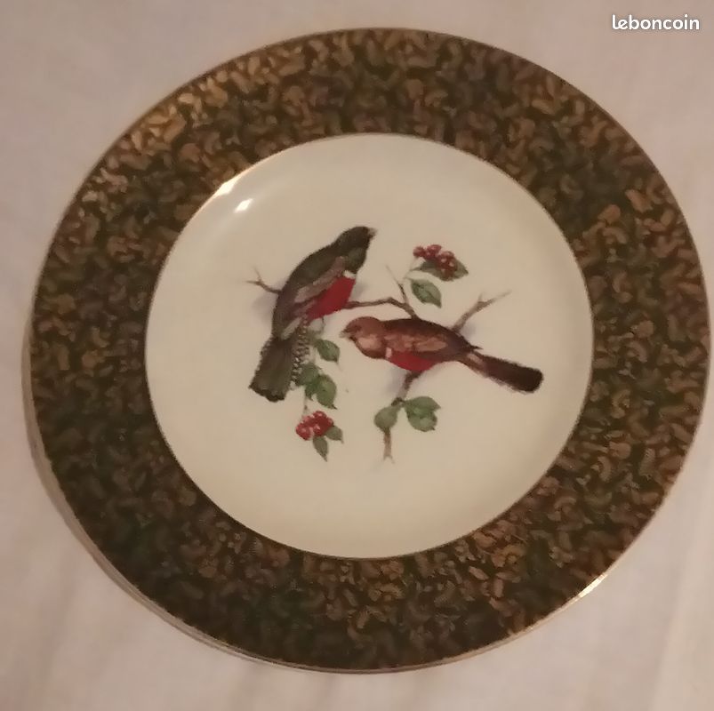 Rare paire d’assiettes décoratives anglaises porcelaine, signées Wood & Sons (image 6)