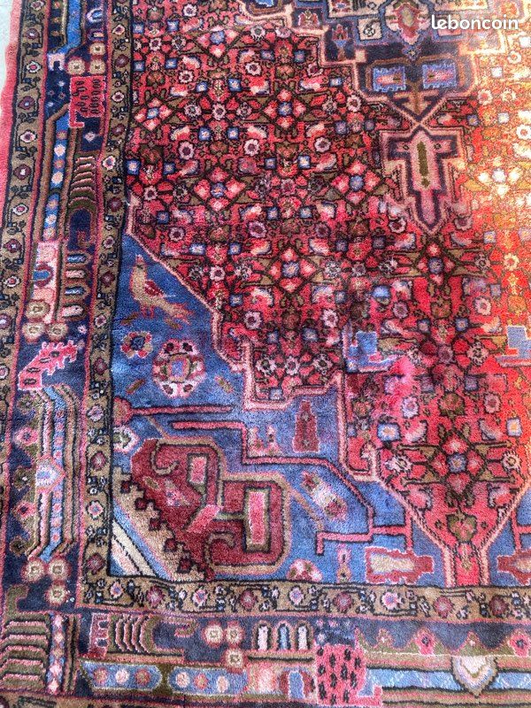Tapis Ancien Tissé Main – Nord-Ouest / Hériz – Laine – Motifs Géométriques – XIXe
