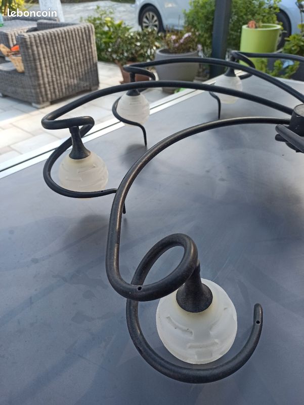 Suspension - lustre métal et verre brossé (image 2)