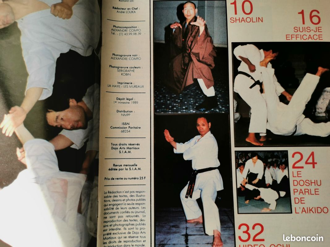 Magazine DOJO arts martiaux N° 33 juin 1989 (image 2)