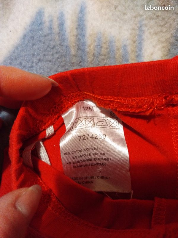 Legging rouge 9 mois (image 2)