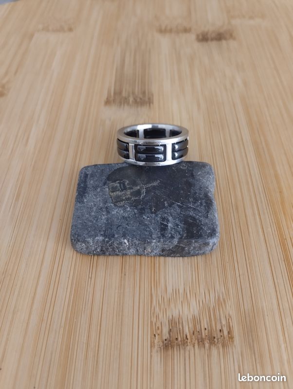 Bague Acier Céramique Noir (image 4)