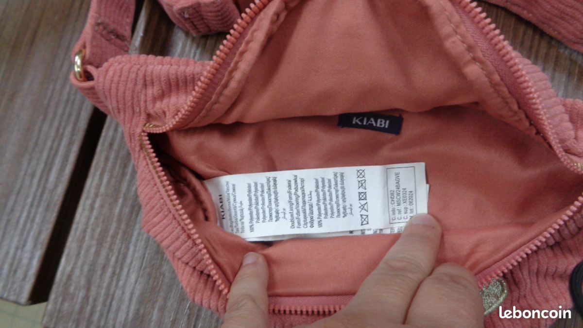 Sac banane en velour cotelé rose kiabi (image 2)