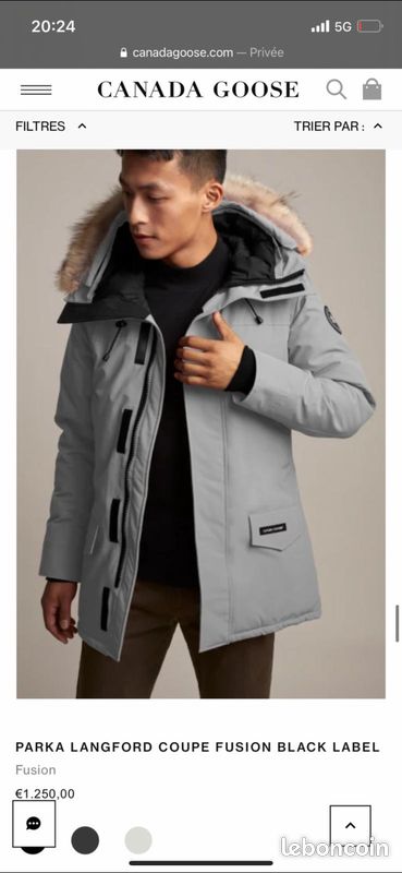 Canada goose parka langford coupe fusion black label Vêtements