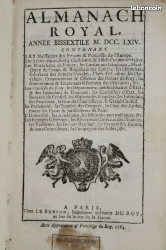 Almanach Royal 1764 (image 3)