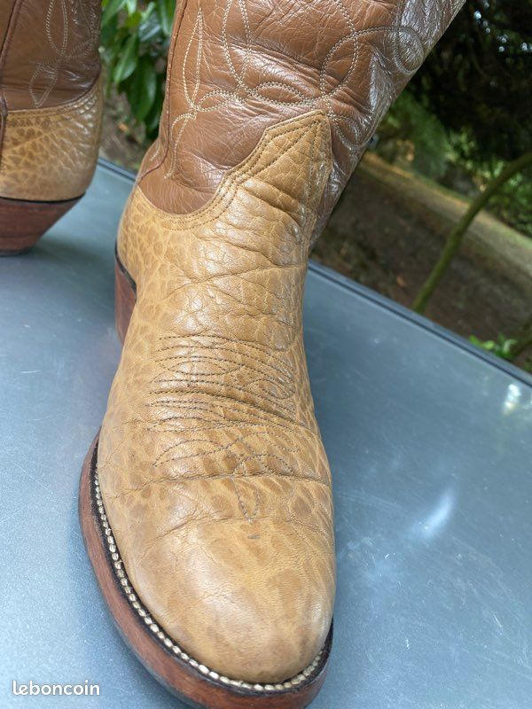Bottes Cowboy Western NOCONA Cuir Marron - Taille 11.5 D US - Fabriqué USA - Occasion TB