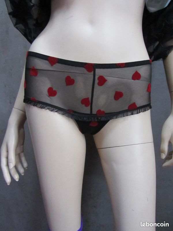 Boxer coeurs gothique sexy lolita (image 1)