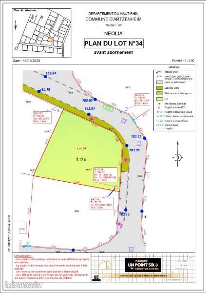 Terrain 313 m² · à Artzenheim · 63 023 €