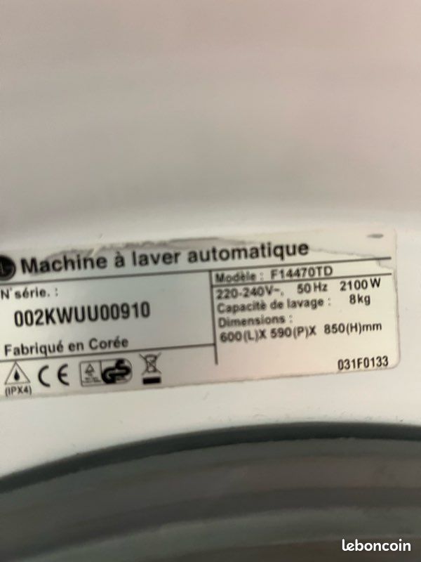 Recherche carte électronique machine à laver lg 8kg (image 3)