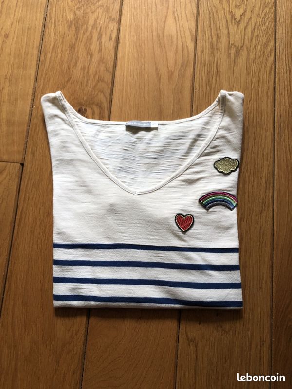 Tee-shirt grossesse manches longues marinière Verbaudet 38-40 (image 3)