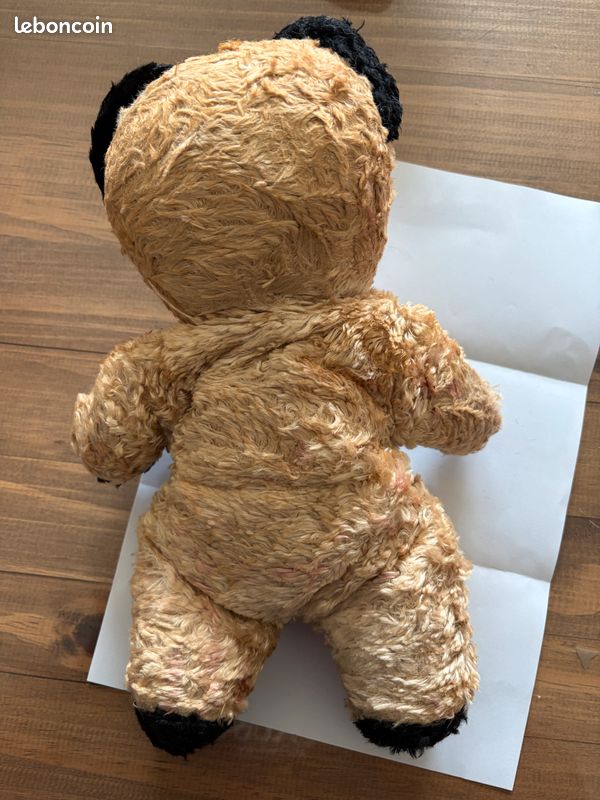 OURS ANCIEN PELUCHE 50 CM REMBOURRAGE PAILLE VINTAGE 1950 OLD TEDDY Bear M390 Imgx2000 8933