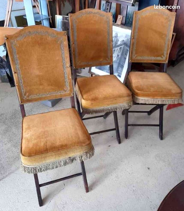 3 chaises pliantes vintage (image 1)