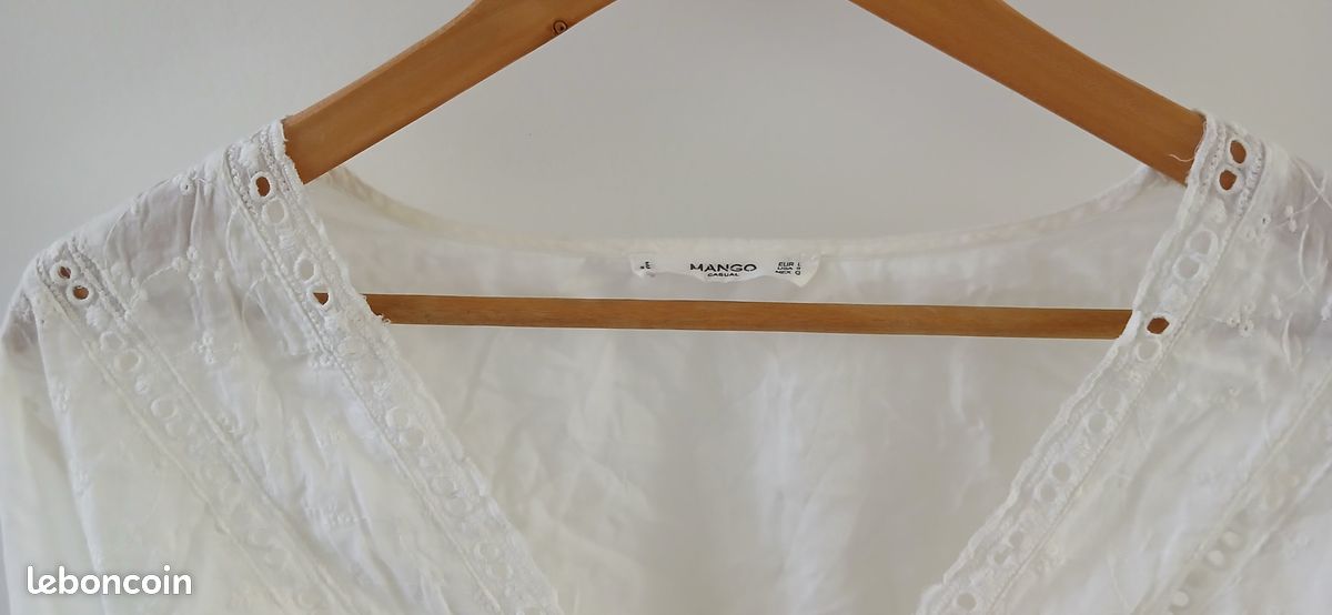 Blouse blanche Bohème Mango T40 (image 4)