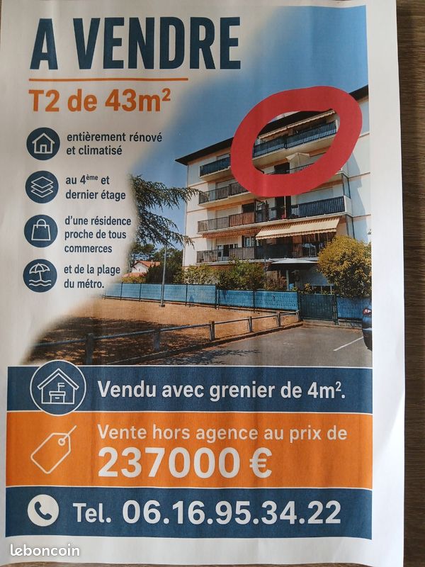 Appartement 2 pièces 43 m² · à Tarnos · 43 m² · 237 000 €