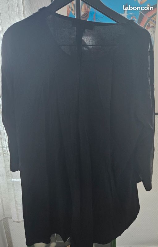 Haut femme grande taille 2 JMP noir bleu (alival) (image 3)