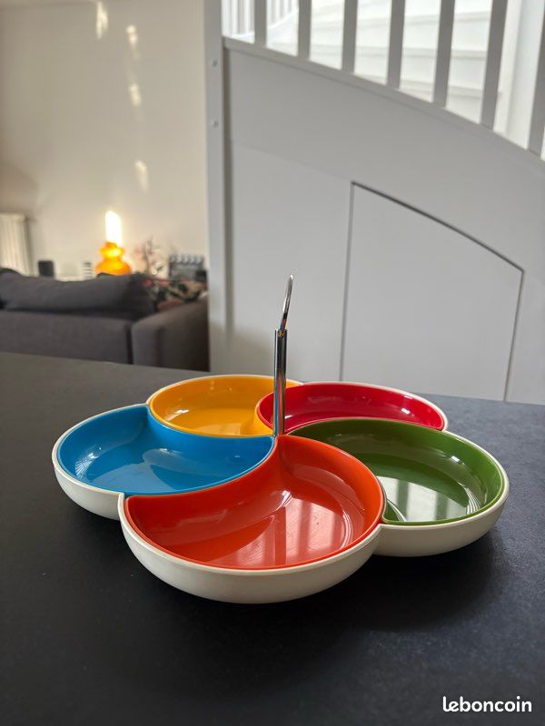 Lot De Plateaux Apéro Mélamine Voluform - Vintage Années 70 - Très Bon état