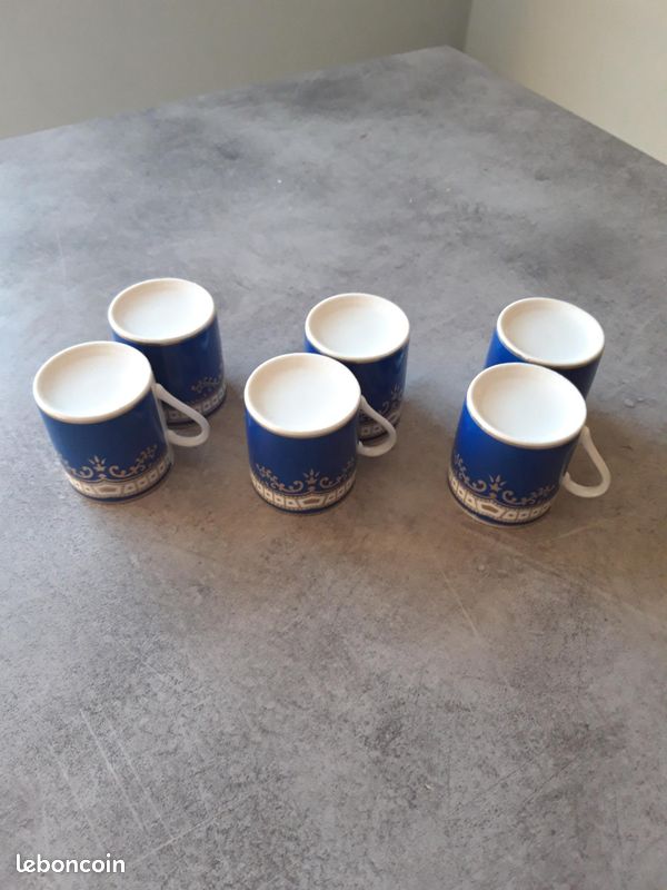 Lot 6 tasses à café + ardoise 10 x 30 cm (image 5)