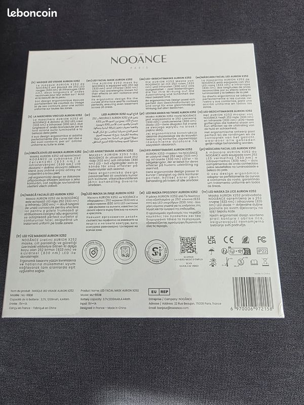 Masque LED Nooance Aurion X252 neuf (image 2)
