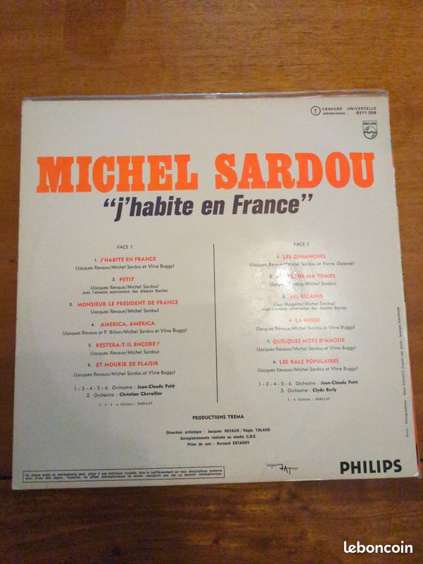 Disques vinyls Michel Sardou (image 1)