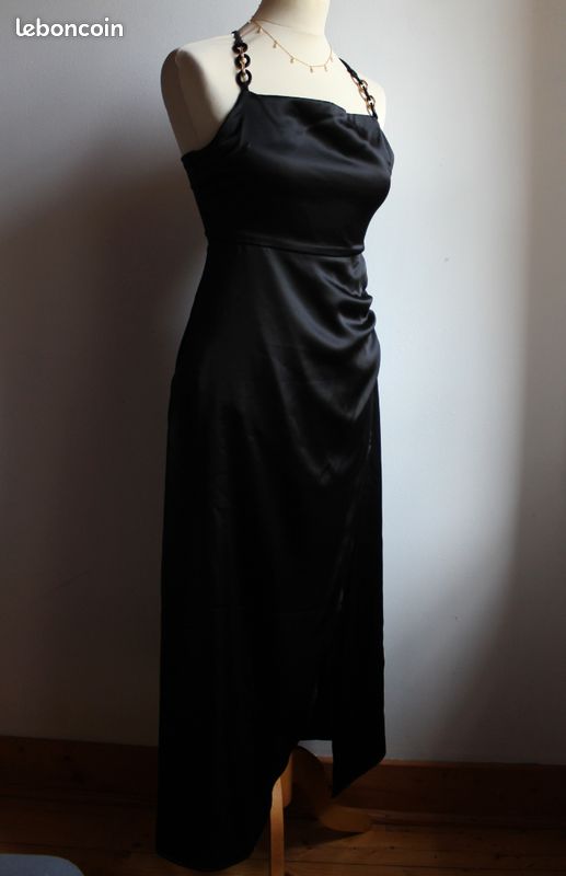 Dresses Zara Robe Satin Longue Zara Zara Sale Robe Satin Noire