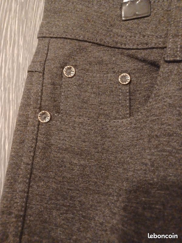 Jean skinny gris chiné coupé droite (image 3)