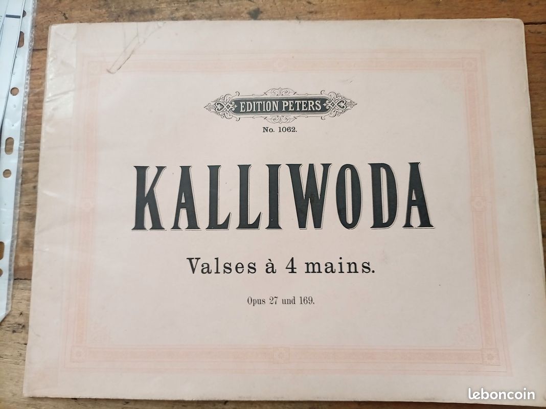 PARTITION EDITION PETERS N 1062 KALLIWODA valses a 4 mains (image 1)