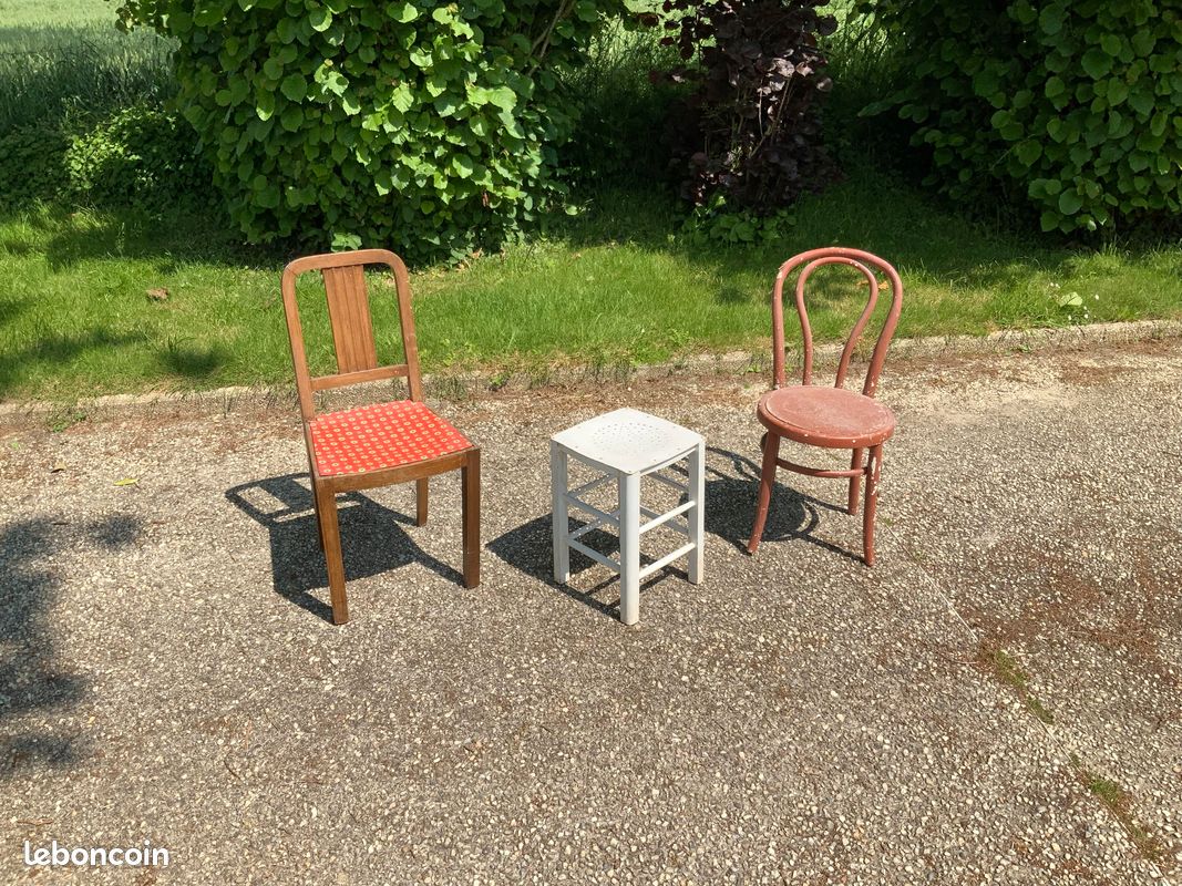 Chaise et tabouret vintage (image 2)