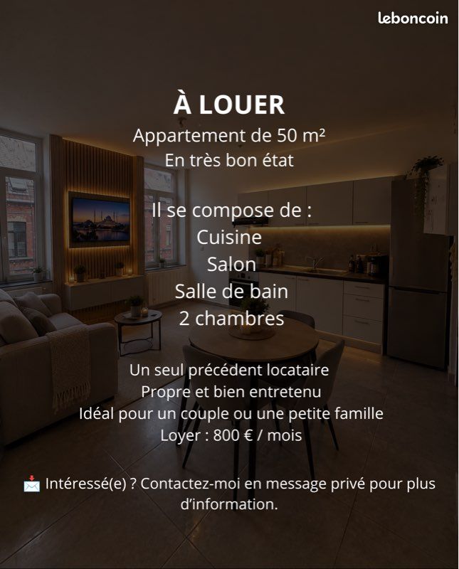 Appartement 4 pièces 50 m² · à Roubaix · 50 m² · 800 €/mois