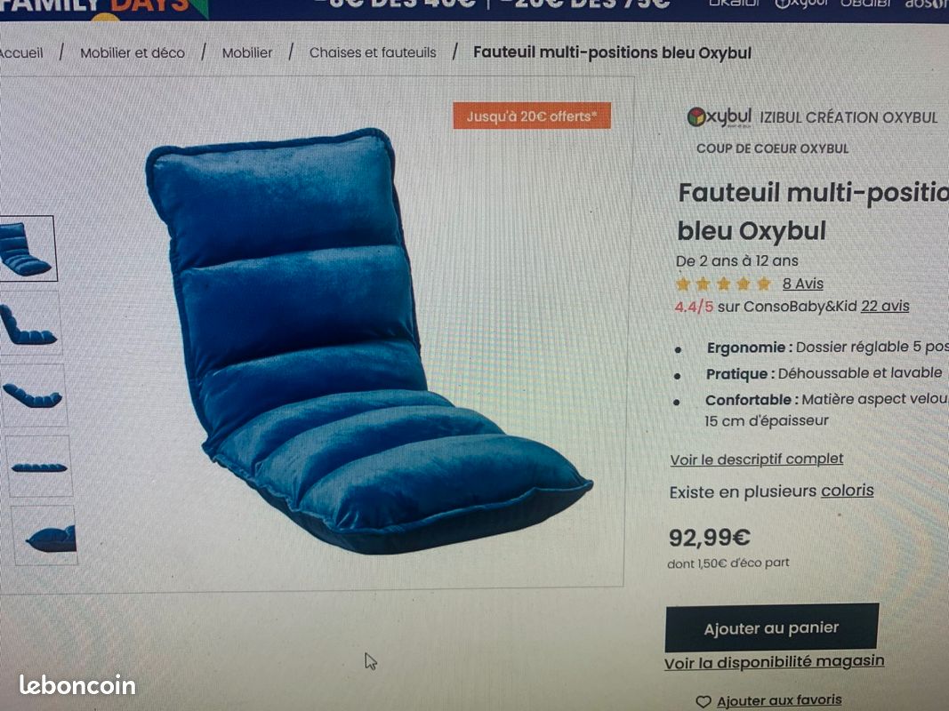 Fauteuil enfant multi positions Oxybul (image 3)