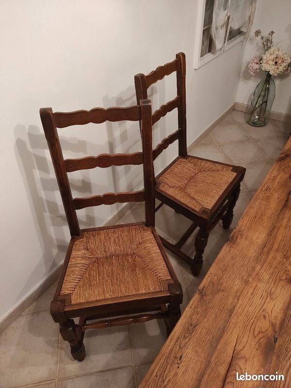 Chaise en chêne assise paillées (image 3)