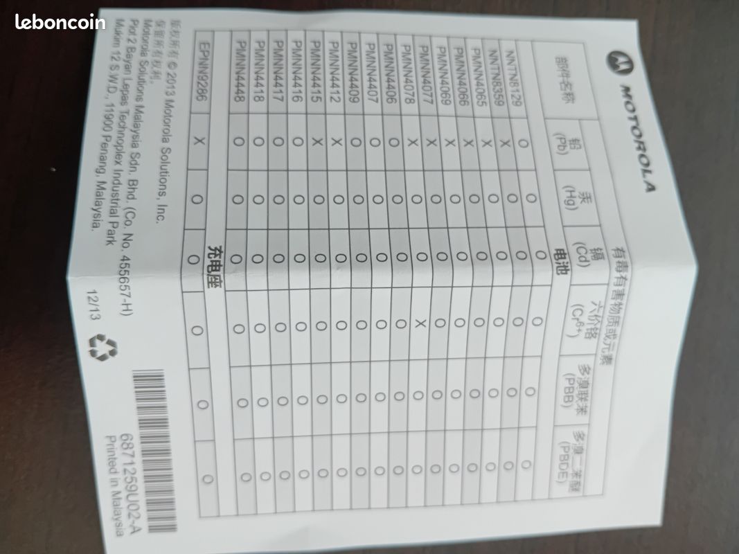 Chargeur MOTOROLA pour WPLN4226A (image 4)