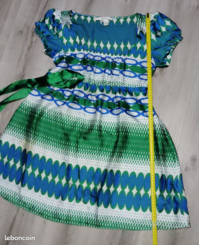 Robe bleu et vert Zara M Vêtements
