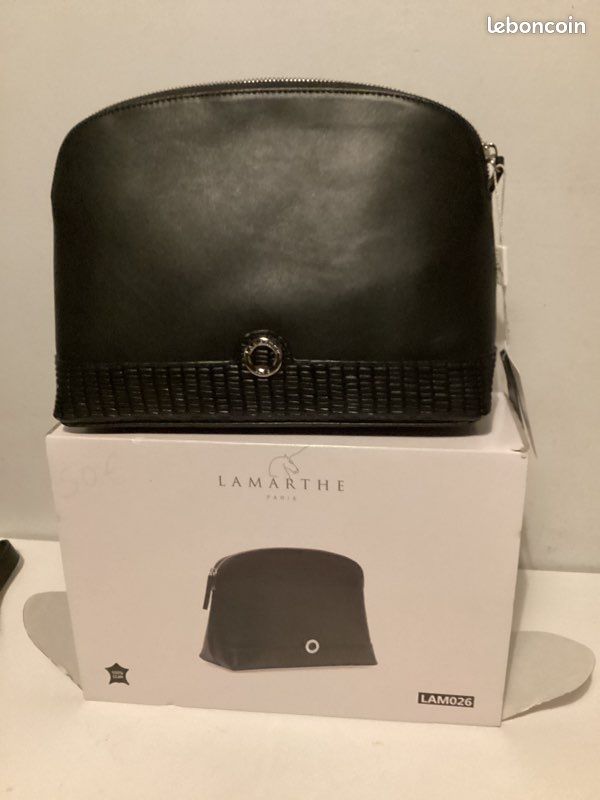 Trousse De Toilette En Cuir Noir Didier Lamarthe - Neuve Avec étiquettes