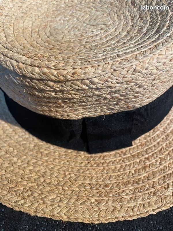 Sublime chapeau canotier neuf taille unique en paille (image 3)